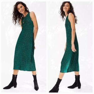 Maeve Adrienne Twist-Back Velvet Midi Dress, S